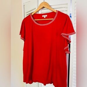 Sweet ruffle sleeve top!